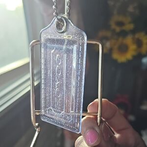 Coach POPPY Large Light Blue Glitter Hangtag